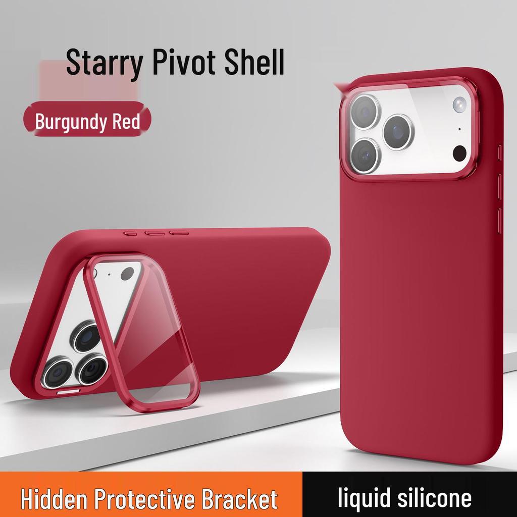 iPhone 17 Pro Max Magnetic Lens Holder Liquid Silicone Drop-Proof Case