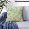 Vintage Sage Green Floral Ditsy  Square Jacquard Pillow Cover for Sofa Office Waist Cushion Cover Home Decorative Pillowcase