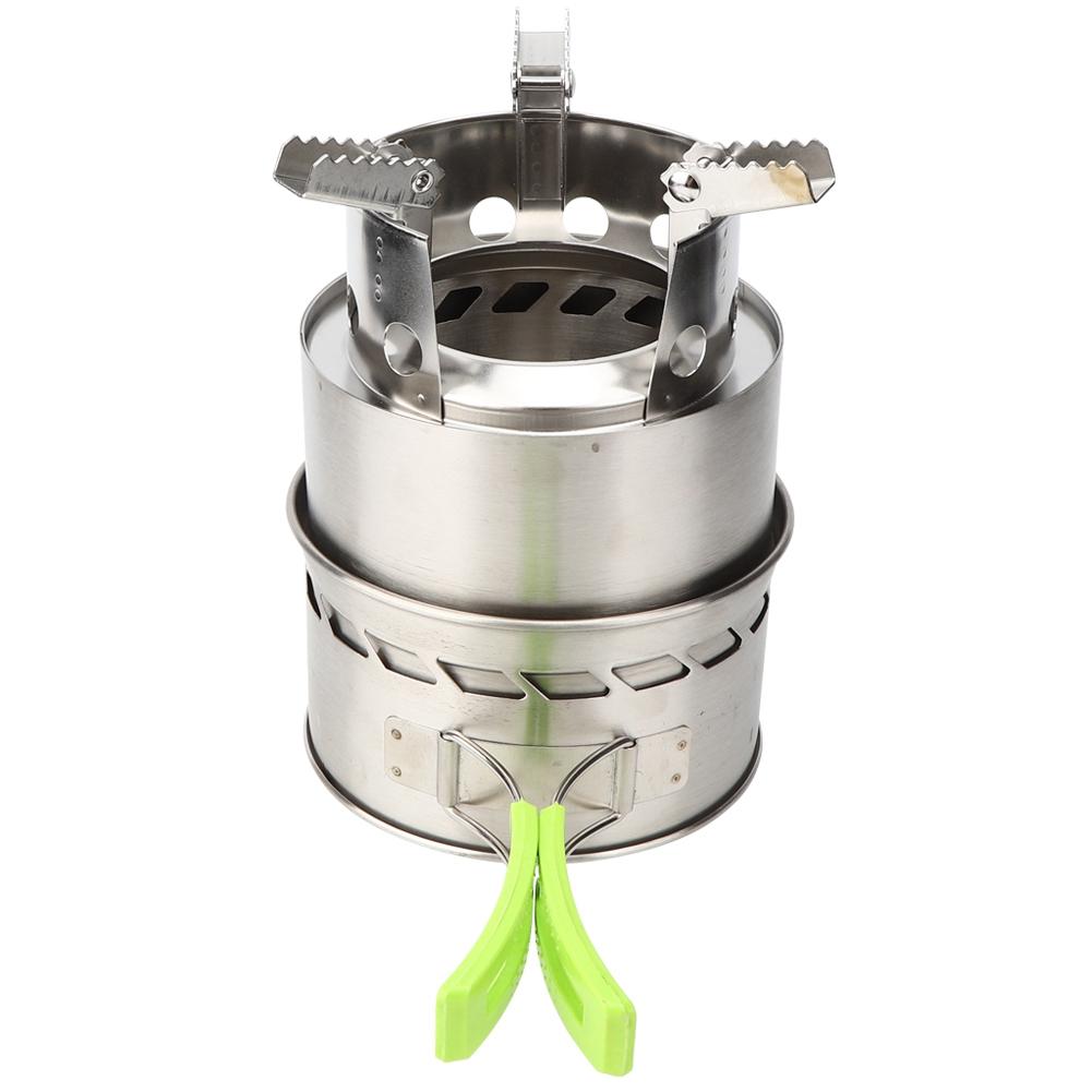 Outdoor Camping Equipment Windproof Wood Stove Cooking Stainless Steel Movable Oven Gas Cooker