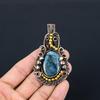 Labradorite Pendant, Handmade Gemstone 999 Copper Wire Wrapped Pendant Antique Jewelry, For Gift Silver Jewelry