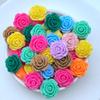 20Pcs New Cute Mini 19mm Rose Flower Flat Back Resin Cabochons Scrapbooking DIY Jewelry Craft Decoration Accessorie