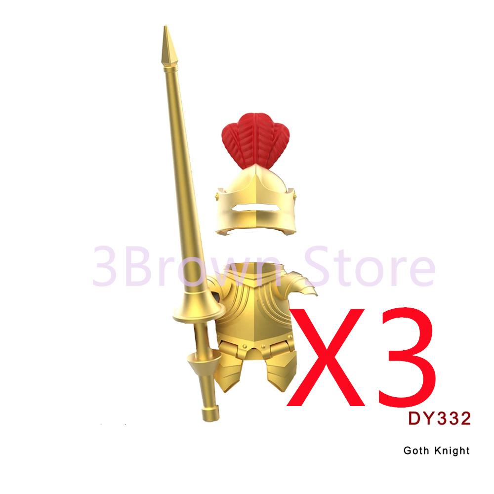 MOC Medieval Building Blocks Castle Knights Army Soldiers Warrior Accessories Warhorse Helmets Shields Armor Toy Gifts S036 DIY