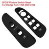 2Pcs For 2002-2010 Dodge Ram 1500 2500 3500 Door Window Switch Bezel Cover Black