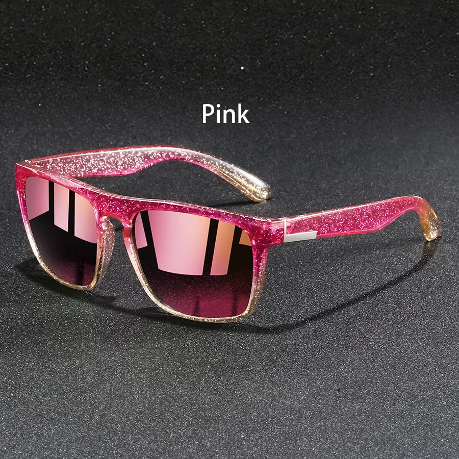Fashion Vintage Square Glittering Sunglasses Men Women Fishing Driving Man Luxury Brand Designer Sun Glasses UV400 Eyewear