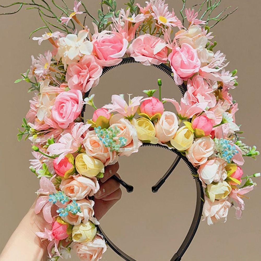 Cloth Ethnic Style Flower Headband Headdress Simulation Flower Hair Band  Ladies/Girls