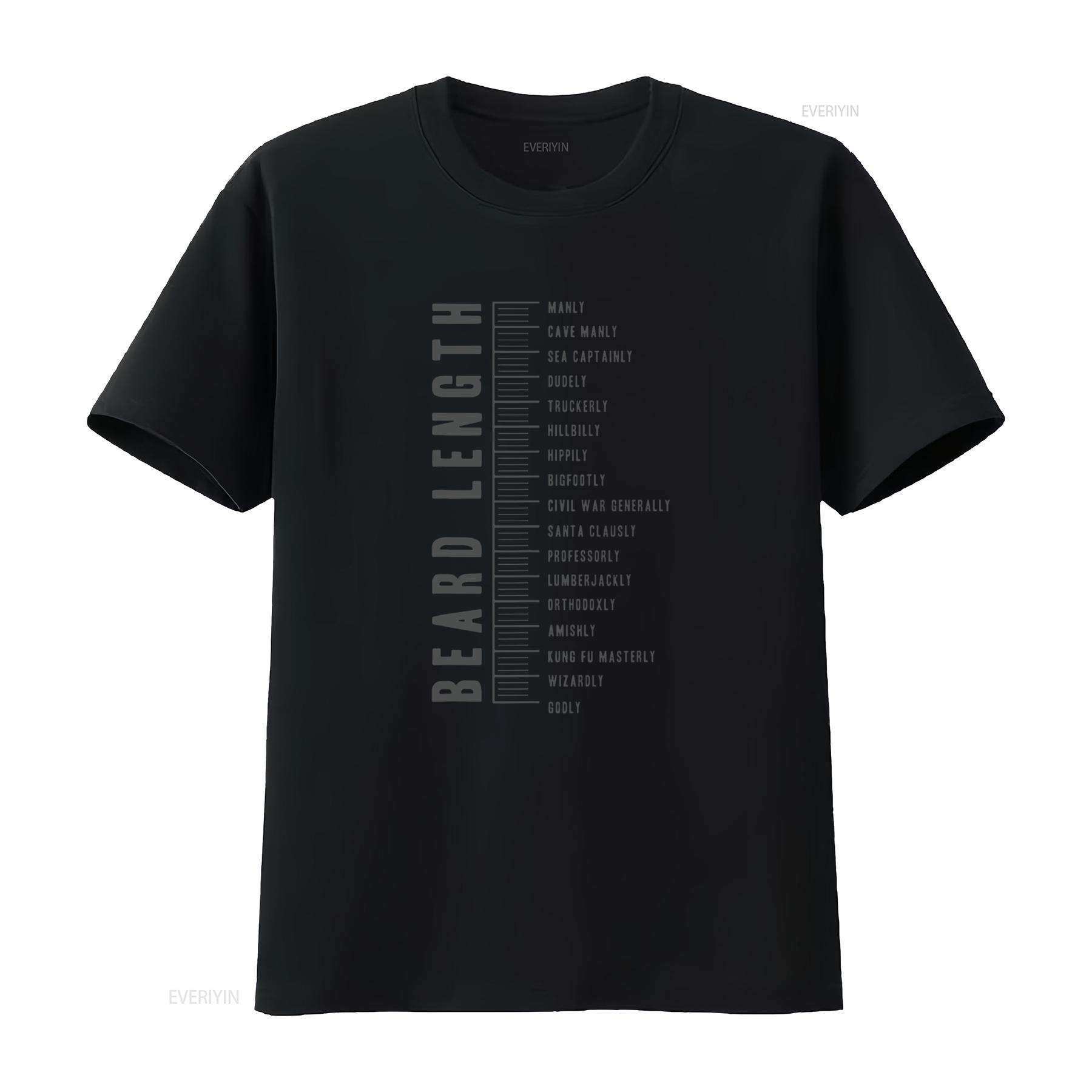 

Beard Length Ruler T Shirt Growth Chart vintage Washed Unisex Versatile graphic designer clothes Stylish fashion Stretched 4XL