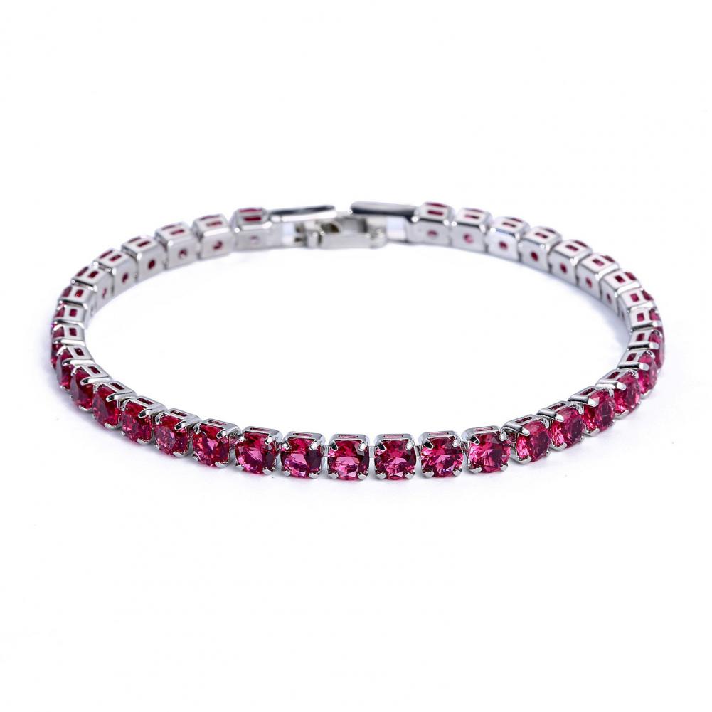 Fashion Bracelet Rhinestone Delicate Exquisite Multicolor Sparkling Dress-up Ravishing Tennis Bracelet Women Wrist Jewelry