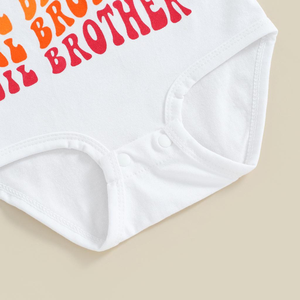 Big Sister Little Brother Outfits Short Sleeve Girl T-Shirt + Newborn Boy Romper Set Matching Clothes