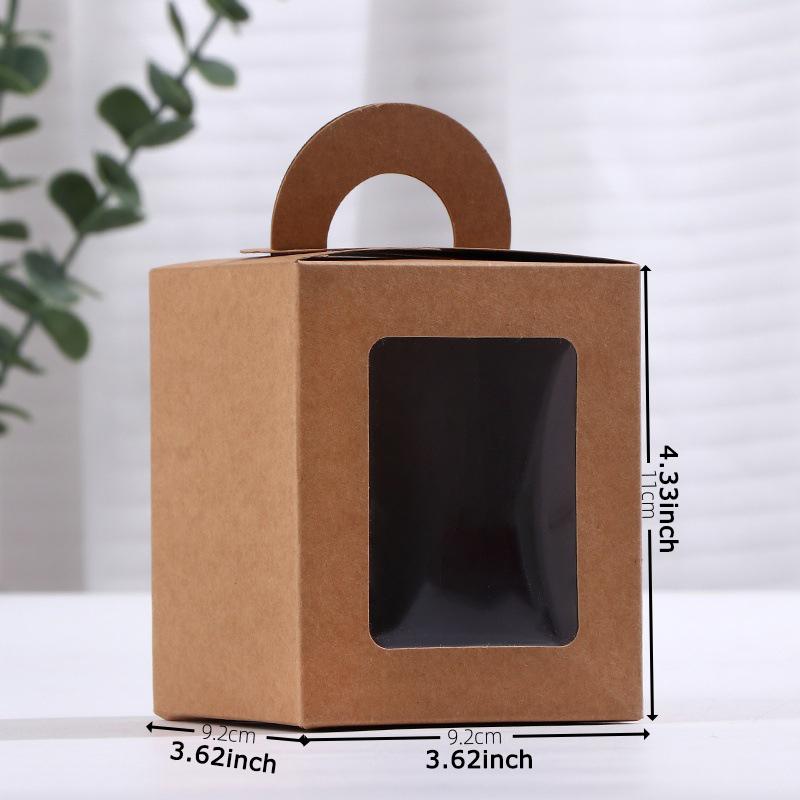 WTEMPO Clear Window Handle Gift Boxes DIY Graffitiable Foldable Paper Storage Boxes for Christmas Birthday Wedding Party Favors