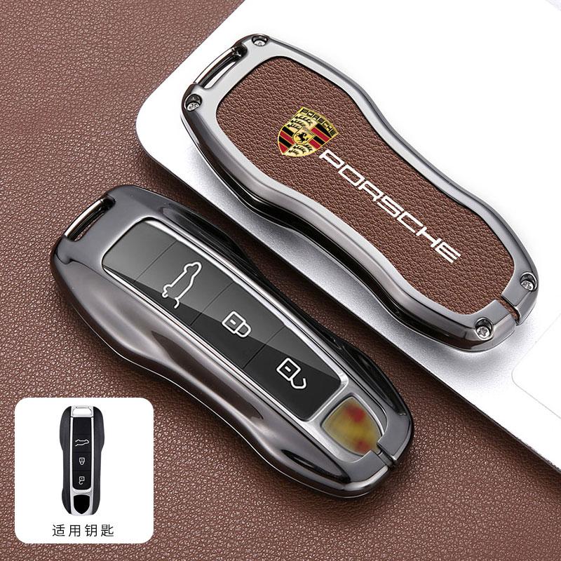Leder Autoschlüssel Hülle Schutzhülle für Porsche Panamera Spyder Carrera Macan Boxster Cayman Cayenne 911 718 Zubehör
