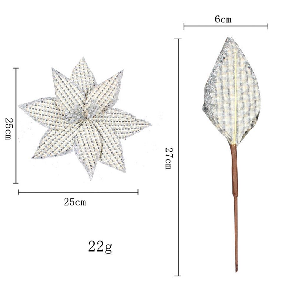 

·Glitter Artificial C·ristmas Flowers Xm·as Tree Ornamen·ts Merry Christma·s Decorations For Home Ne· Year Decor Navidad Gifts