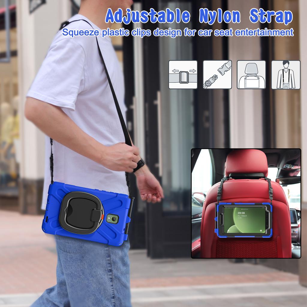 Para Samsung Galaxy Tab Active5 SM-X300 Capa Suporte Capa de Tablet Robusta com Alça de Ombro