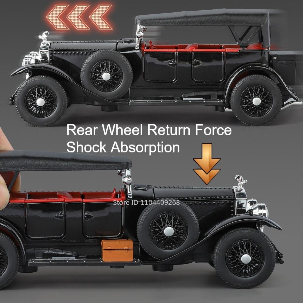 1:32 Scale Phantom I Rolls Royce 6x6 Car Model Toy Diecast Metal Off-Road Vehicle Shock Absorption Models Kids Hobby Presents