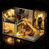Wood Craft Miniature Dollhouse Kit Simple Style Doll House Assembly Models Toy Gift