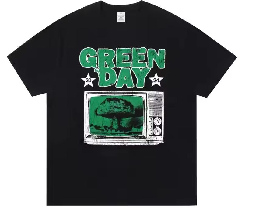 Greenday Shortsleeved Tshirts Around Concert Clothes for European and American Rock Fashion Casual Unisexs and WoUnisexs Tshirts