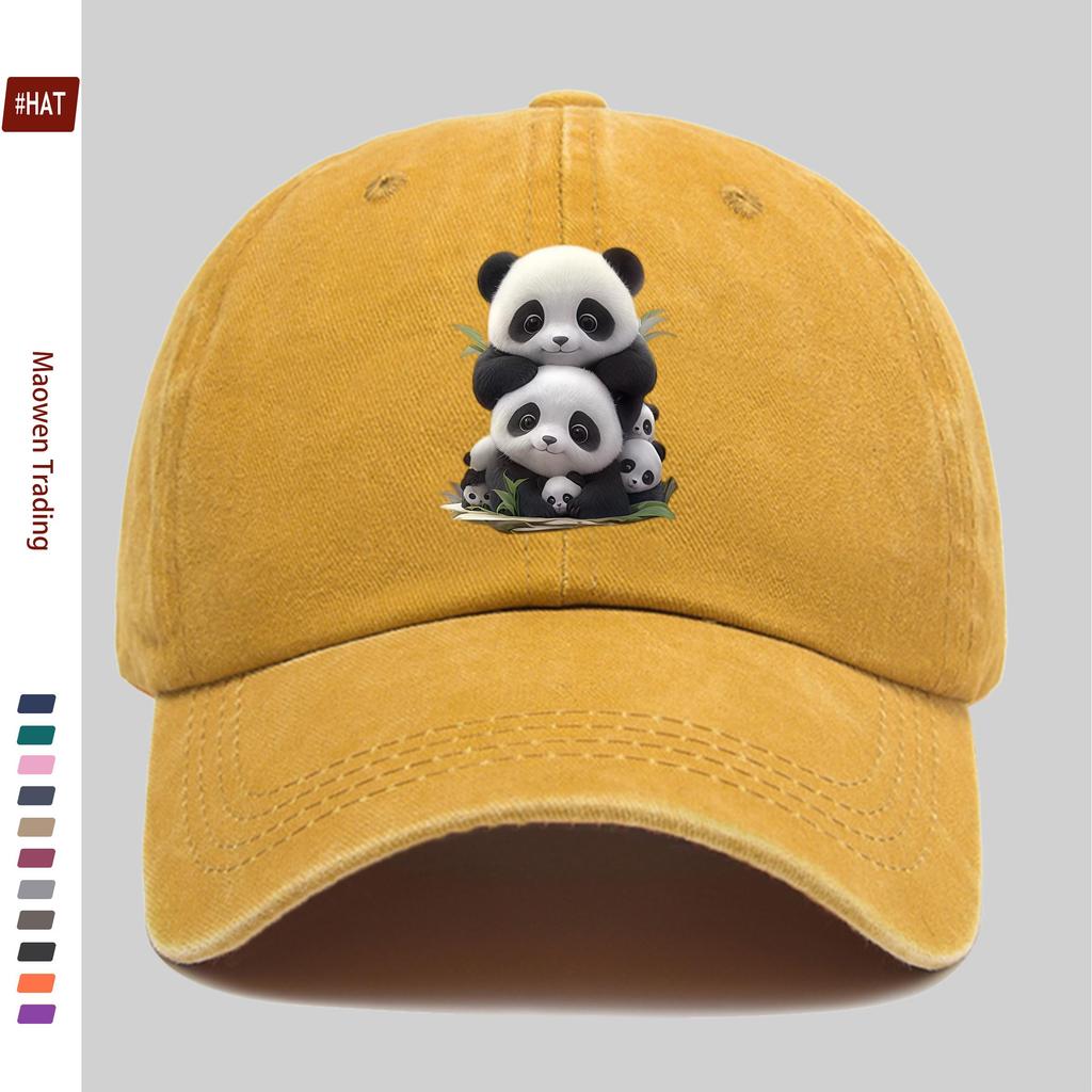 pc Cute Panda Print Baseball Cap Fashionable Trendy Design Sun Hat Truck Driver Decor Hat Adjustable Strap Papa Cap Street