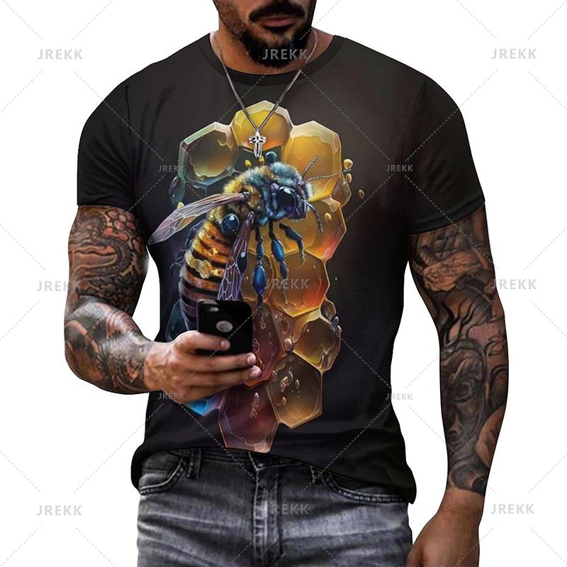 

Футболка с рисунком Honeycomb Bee, модная футболка с 3D принтом, летние мужские повседневные уличные топы, футболки, женские спортивные толстовки больших размеров XXL