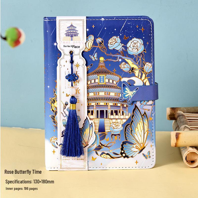 Retro Color Magnetic Buckle Notebook - Jincheng Yunge Series: Classical Architecture Diary - Perfect Student Gift