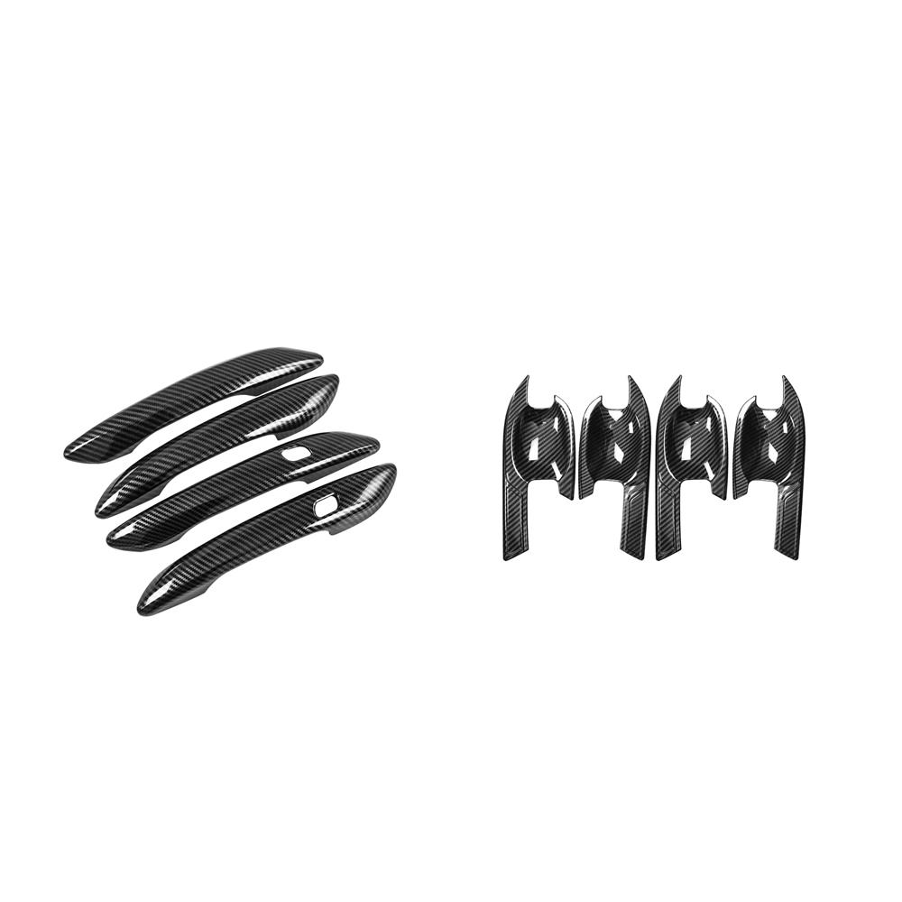 Exterior Accessories Carbon Fiber Black Exterior Door Handle Decoration Cover Trim For Hyundai Elantra CN7/CN7 N LHD