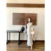 Light and Mature Temperament Royal Sister V-neck Streamer Lace Dress Women's Spring and Autumn New Waist and Thin Hip-wrapped Fishtail Skirt