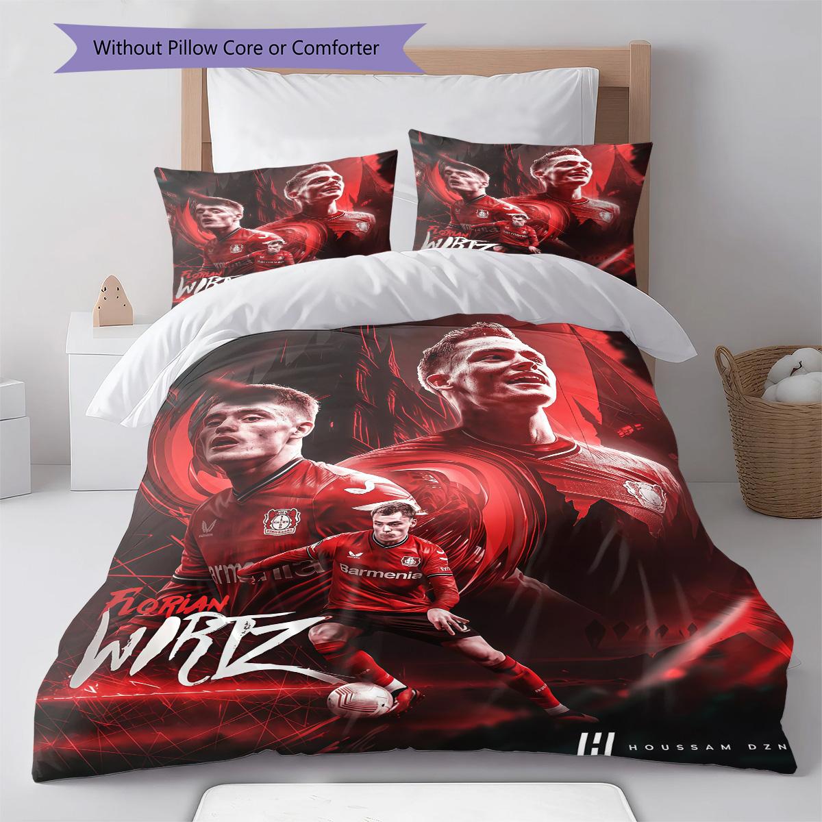 

Bayer Leverkusen RugPattern Bedding Quilt Set Quilt Cover Pillowcase Home Decoration Birthday Gift (1 * duvet cover + 2 * pillowcase, without core) 135x200cm