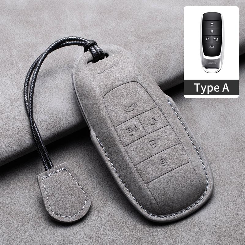 Leather Car Key Case Full Cover Remote Shell For Gac New Energy Trumpchi Aion S ION V Y LX and Mitsubishi Airtrek EV Accessories