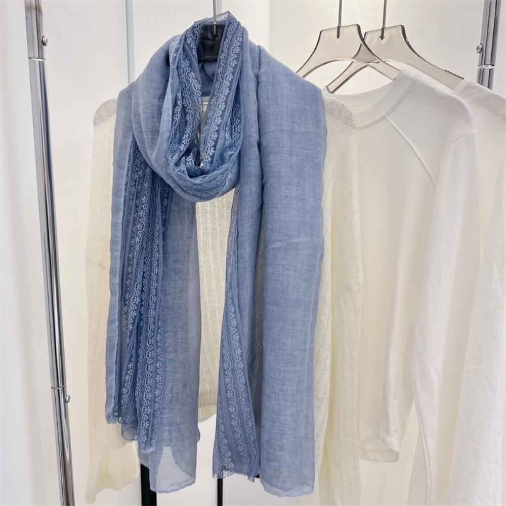 Versatile Linen Scarf Elegant Cotton Scarf Shoulder Wrap Summer Spring Autumn for Women