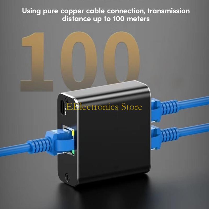 B03C 1000M RJ45 Ethernet Splitter 1 To 2 Cat5/Cat5e/Cat6/Cat7 Adapter Connector Internet Speed Efficient Data Transfer