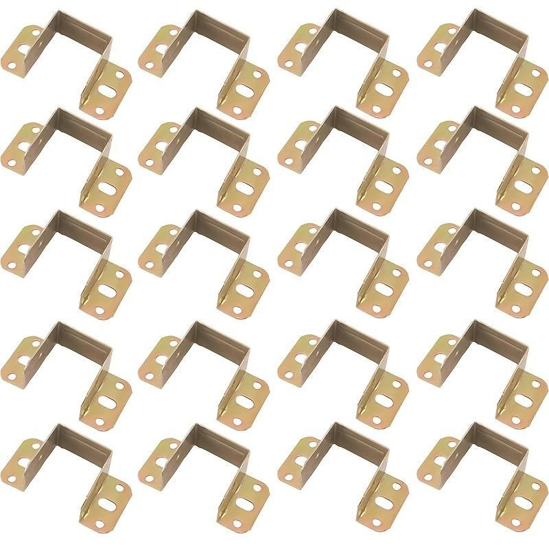 

20pcs Heavy-Duty U-Shaped Metal Bed Brackets - Easy Install, Stable Corner Support Hooks for Wooden Beds & Furniture 20pcs