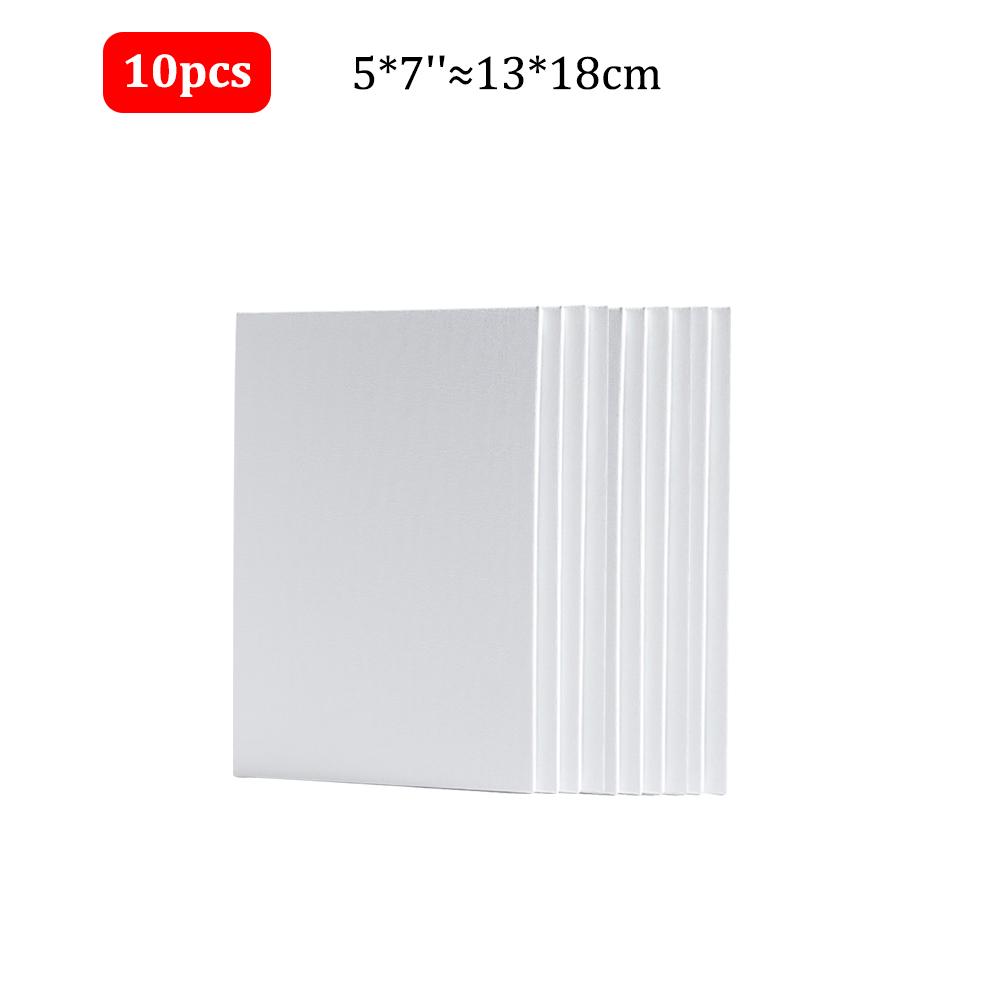 10 Pcs Canvas Board Painting Cotton Blank,Primed White,Suitable For Oil Painting,Watercolor,Gouache,Acrylic,Art Supplies,HB-17