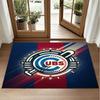 Chicago Cubs Design Crystal Velvet Rug Soft Decorative Mat for Bedroom Entrance