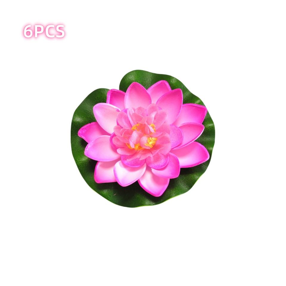 

6PCS/8PCS Lotus Artificial Flower Floating Fake Lotus Plant Lifelike Water Lily Micro Landscape for Pond Garden Decor