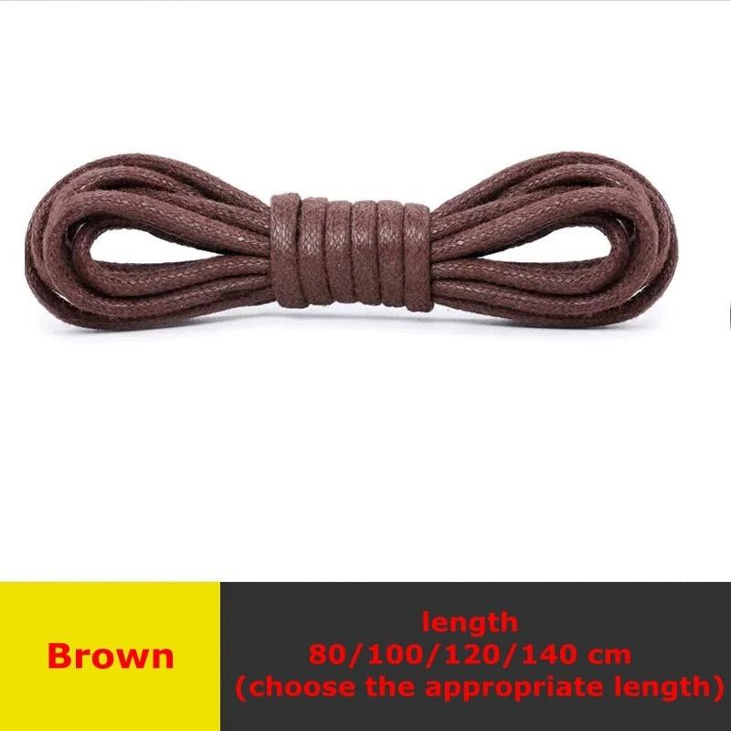 Wax Round Shoelaces for Boots and Dress Oxford Shoes Cotton Waterproof ShoeLaces Solid Polyester Rope Tie Long  80/100/120/140cm