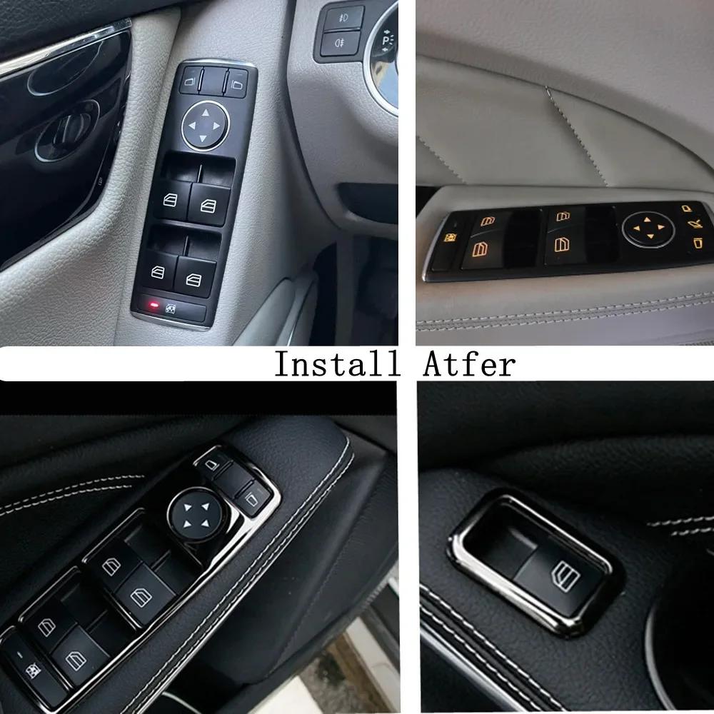 Fensterschalter Knopf Rahmen Abdeckung Aufkleber für Mercedes Benz A B C E GLE GLA CLA GLK A180 A250 B180 B250 E200 E350 GLE350