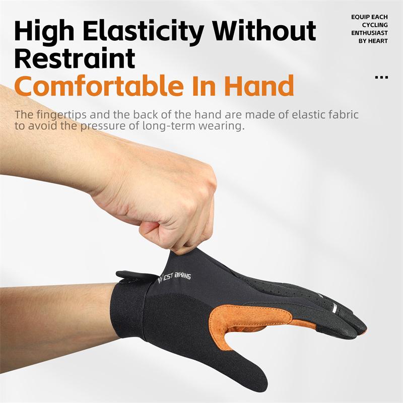 WEST BIKING Cycling Gloves Breathable Full Finger Mitts MTB Bicycle Sports Gloves Men Women Spring Autumn Gym Motorcycle Gloves