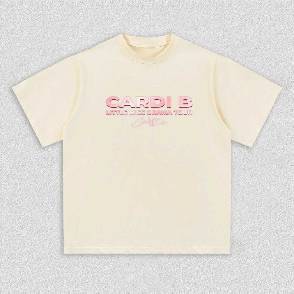 Cardi B Little Miss Drama Inspired 2026 Tour TShirt 100 Cotton Unisex Summer Crew Neck Mens Y2K HipHop Short Sleeve Tshirts