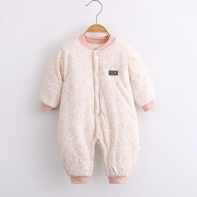 Grenouillère matelassée en coton pour bébé automne/hiver - Tenue chaude pour la sortie du nouveau-né