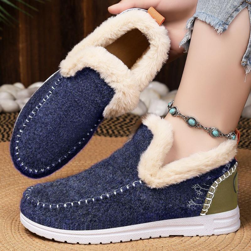 Cotton Boots Fleece and Thickened Cotton Shoes Women's Boots Warm Snow Boots Fashionable with One Step
