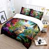 Tropical parrot with vibrant flowers Bedding Set for Kids Luxury Gift 3pcs Digital Print Comforter Set Soft Comfortable