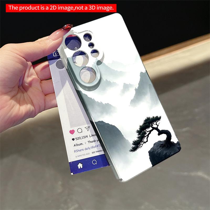 2DFlat Samsung Phone Case Mist-Covered Mountains with Resilient Pine On Cliff Applicable To Galaxy S22 S23 S24 S25ULTRA S26 A12 A13 A14 A15 A16