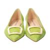 Fabio Rusconi Women's Low-Heel Buckle Pumps, Green Suede, Size 22.5cm, F01008