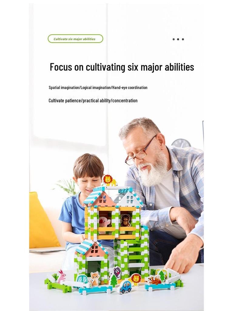 Luban Čep a dlab Dřevěná stavebnice: Dětská DIY vzdělávací montáž chatky