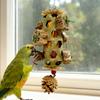 Parrot Hanging Bite Resistant Pet Bird Chew Toy Woven Colorful Parrot Foraging Basket Cornhusk Pinecone Toy For African birds