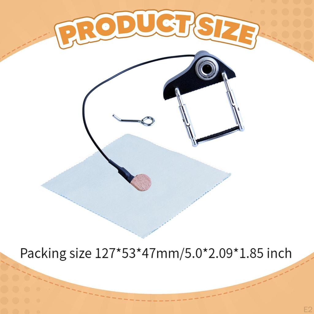 Violin Pickup Clip on Non Slip Soft Cushion Gooseneck Pick up for Ukulele Harp Banjo Electric