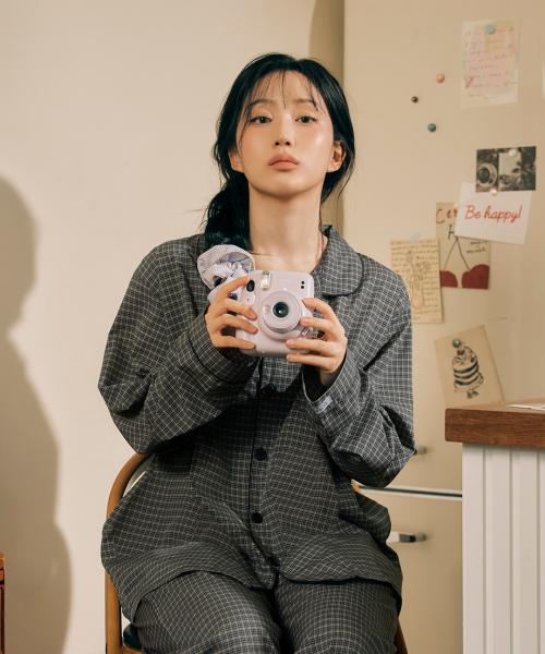 [Dossy] 2SET Silk Fit Dust Long Sleeve Couple Pajama Set [Shipped from Korea] 100% Authentic