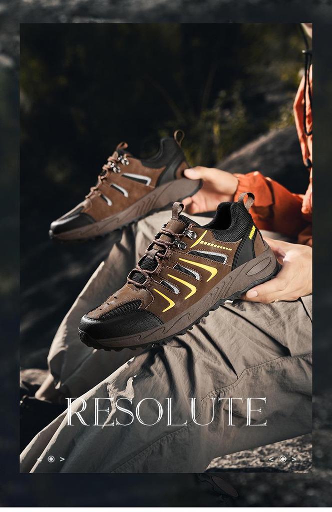 2025 Men's Non-Slip Hiking Shoes - Outdoor Mountaineering & Camping, Thick Sole, Breathable, Casual, Large Sizes