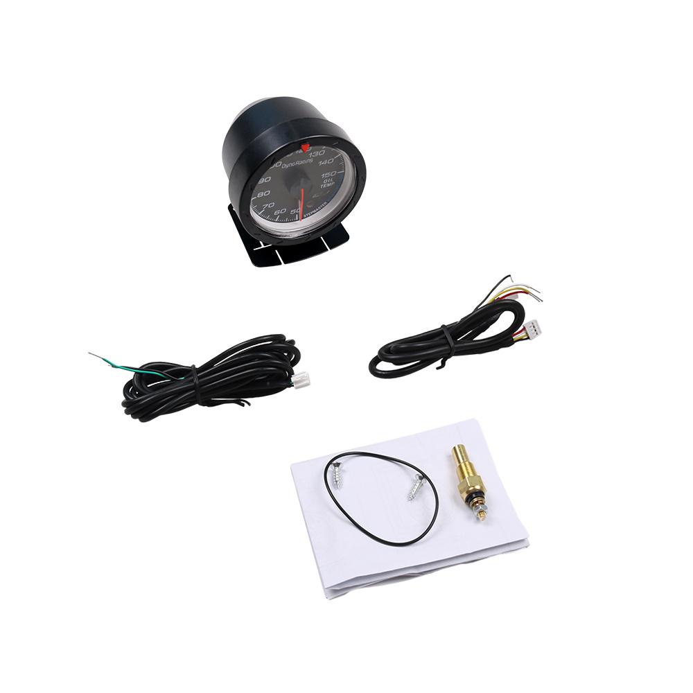 Lodenqc Auto-Messgerät mit Sensor 60MM Auto-Öltemperaturanzeige Rote & Weiße Beleuchtung 50- 150 Grad Celsius Öltemperaturanzeige