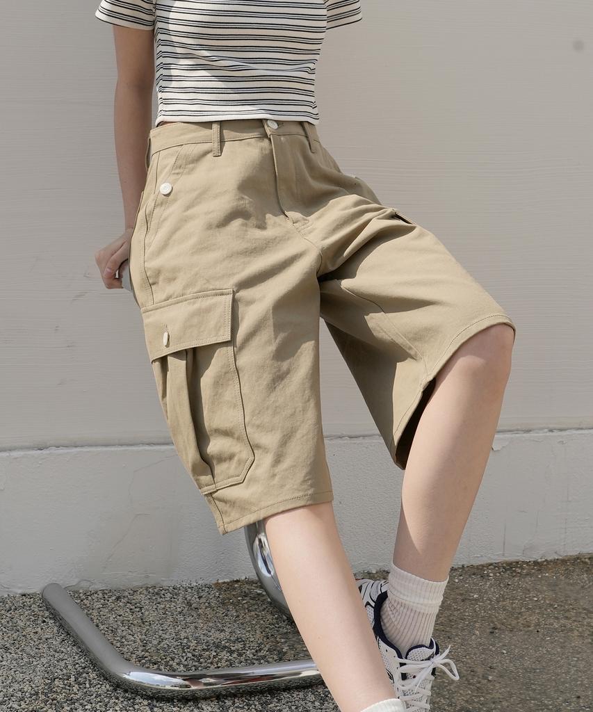 WAARFORWOMAN W1092 Cargo Bermuda Pants (3 Colors)