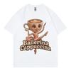 Funny Italian Brainrot Meme Ballerina Cappuccina Tshirt Men Women Vintage Fashion Y2k Tshirts Summer Casual Oversized T Shirt