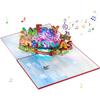 KX4B Festival Musical Holiday Greeting Card with Twinkling Lights Christmas Card